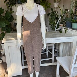 Tan/black Out from under Women's Jumpsuit without pockets Rayon blend